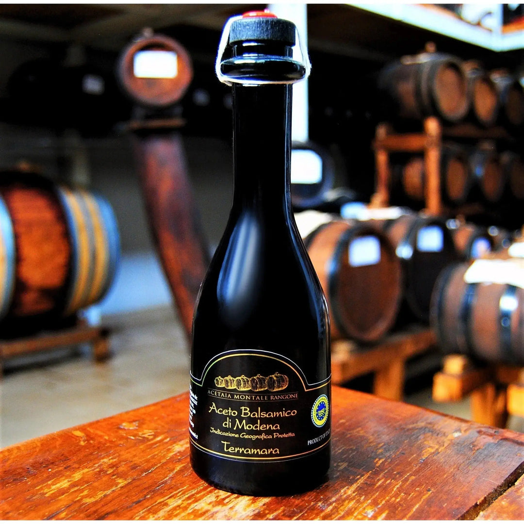 Aceto Balsamico di Modena IGP Terramara 250ml bottle with DOP certification and sweet balanced flavor