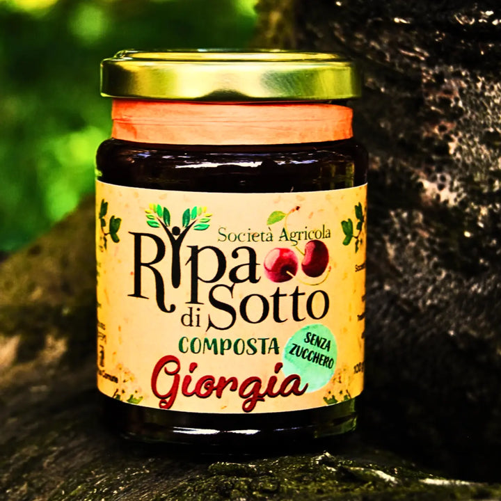 Vaso di composta di ciliegia Giorgia senza zuccheri aggiunti da 100 gr Ripa di Sotto
