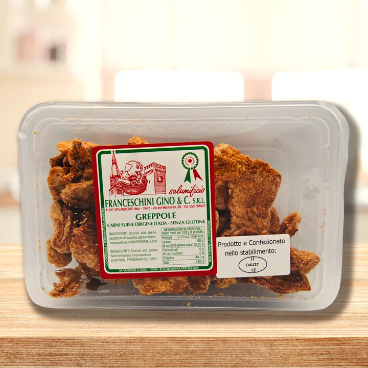 GREPPOLE - Gr. 300 circa traditional Modena pork snack with rich flavor and gluten-free ingredients