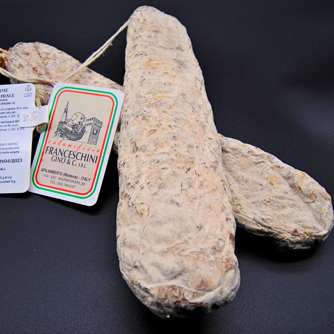 Two 400g pieces of Salame al Cinghiale by Franceschini Gino e C. SRL